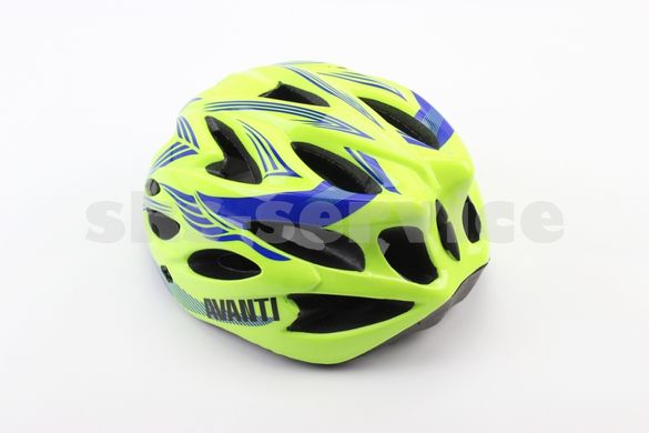 Фото товара – Шлем велосипедный M (54-57 см) съёмный козырёк, 18 вент. отверстий, салатово-синий AVHM-02