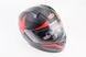 Шлем закрытый (сертификации DOT / ECE) + откидные очки SCO-M67 М (57-58см), ЧЕРНЫЙ матовый с красно-серым рисунком, фото – 1