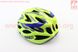 Шлем велосипедный M (54-57 см) съёмный козырёк, 18 вент. отверстий, салатово-синий AVHM-02, фото – 3