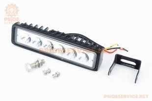 Фото товару &ndash; Фара додаткова світлодіодна вологозахисна-6 LED з кріпленням, прямокутна 150x37мм