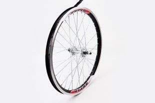 Фото товара &ndash; Колесо 20" переднее V-brake, обод "капля" алюминиевый, втулка 14Gх36H, крепл. гайка, "SUPER"