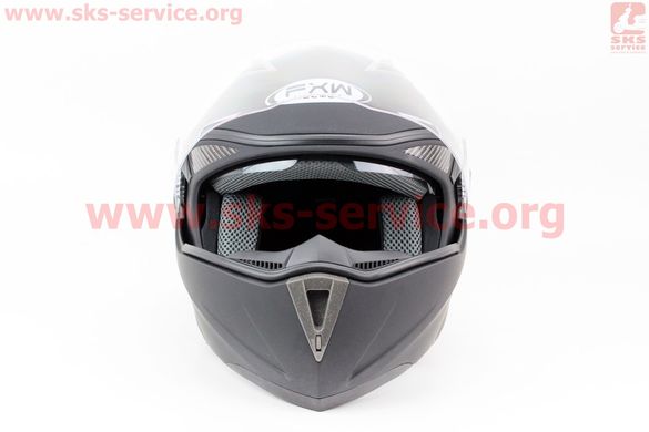 Фото товара – Шлем закрытый с откидным подбородком+очки HF-118 L- ЧЕРНЫЙ матовый