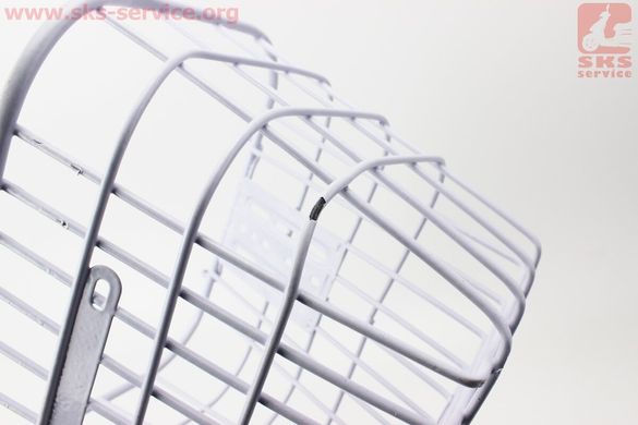 Фото товара – УЦЕНКА велоаксессуары Корзина багажная передняя 26" с крышкой, белая YZ-061 (дефекты покраски)