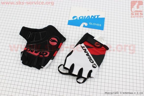Фото товара – Перчатки без пальцев M черно-бело-красные, с мягкими вставками под ладонь