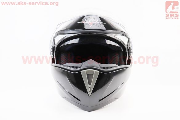 Фото товара – Шлем модуляр, закрытый с откидным подбородком+откидные очки BLD-158 М (57-58см), ЧЁРНЫЙ глянец