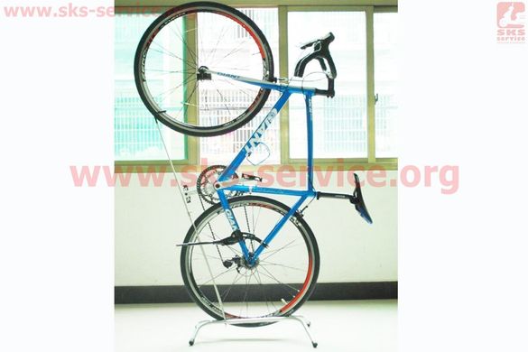 Фото товара – Подставка под колесо 26" складная, вертикальное или горизонтальное хранение велосипеда, черная HS-021
