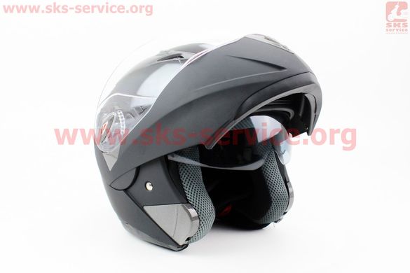 Фото товара – Шлем закрытый с откидным подбородком+очки HF-118 L- ЧЕРНЫЙ матовый