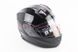 Шлем модуляр, закрытый с откидным подбородком+откидные очки BLD-162 L (59-60см), ЧЁРНЫЙ глянец, фото – 1