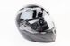 Шлем модуляр, закрытый с откидным подбородком+откидные очки BLD-158 М (57-58см), ЧЁРНЫЙ глянец, фото – 1