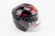 Шлем открытый + откидные очки 707 - ЧЕРНЫЙ с рисунком красным (возможное некорректное закрытие стекла), фото – 1