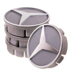 Фото товара – Заглушка колесного диска Mersedes 60x55 серый ABS пластик (4шт.) 53985