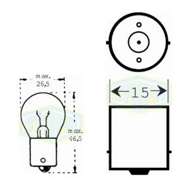 Фото товара – Лампа автомобильная Лампа для стоп-сигнала и проблесковых маячков Trifa 12V 15W BA15s