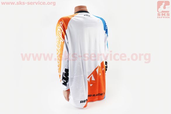 Фото товара – Футболка (Джерси) мужская XL-(Polyester 100%), длинные рукава, свободный крой, бело-оранжево-синяя, НЕ оригинал