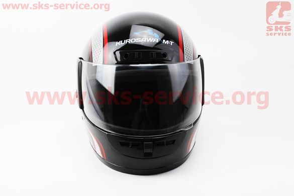 Фото товара – Шлем закрытый HF-101 L- ЧЕРНЫЙ с красно-серым рисунком Q233-R