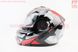 Шлем модуляр, закрытый с откидным подбородком+откидные очки BLD-159 S (55-56см), ЧЁРНЫЙ глянец с красно-серым рисунком, фото – 5