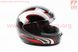 Шлем закрытый HF-101 L- ЧЕРНЫЙ с красно-серым рисунком Q233-R, фото – 4