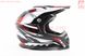 Шлем кроссовый/эндуро/АТV BLD-819-7 L (59-60см), ЧЁРНЫЙ глянец с красно-бело-серым рисунком, фото – 4