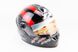 Шлем закрытый HF-122 S- ЧЕРНЫЙ глянец с красно-белым рисунком Q239, фото – 1