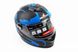 Шлем закрытый SCO-М65 S- ЧЕРНЫЙ матовый с синим рисунком, фото – 1