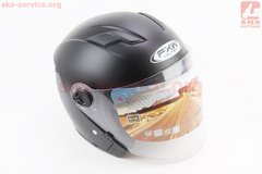 Фото товара – Шлем открытый+очки HF-223 L, ЧЁРНЫЙ матовый (возможные потёртости, дефекты покраски)