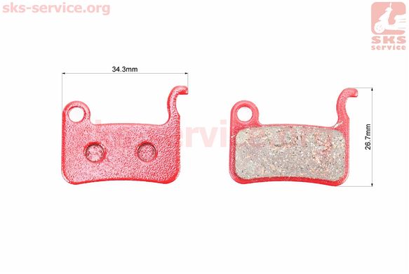 Фото товара – Тормозные колодки Disk-brake (Shimano LX BR-M655,765,775, XT BR-755,965,966,975, XTR M965/966, Saint M800), красные YL-1015