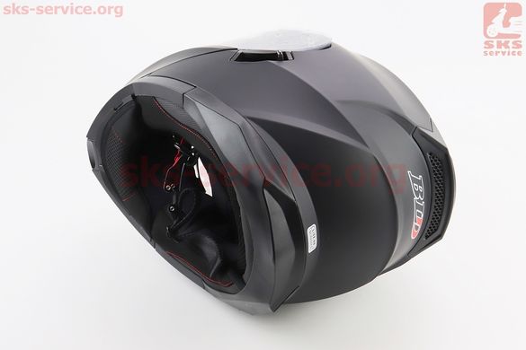 Фото товара – Шлем модуляр, закрытый с откидным подбородком+откидные очки BLD-162 L (59-60см), ЧЁРНЫЙ матовый