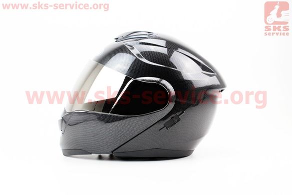 Фото товара – Шлем закрытый с откидным подбородком+очки HF-119 XL- "КАРБОН"