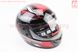 Шлем интеграл, закрытый 825-3 S, ЧЁРНЫЙ с красно-серым рисунком (возможны дефекты покраски, сломан воздухозаборник), тип 1, фото – 2