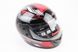 Шлем интеграл, закрытый 825-3 S, ЧЁРНЫЙ с красно-серым рисунком (возможны дефекты покраски, сломан воздухозаборник), тип 1, фото – 1