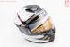 УЦЕНКА Шлем модуляр, закрытый с откидным подбородком+откидные очки HF-119 L, БЕЛЫЙ глянец с чёрно-серым рисунком (царапины, см. фото), фото – 1