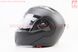 Шлем модуляр, закрытый с откидным подбородком+откидные очки BLD-158 М (57-58см), ЧЁРНЫЙ матовый, фото – 5