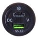 Автомобільний зарядний пристрій USB 5-12V3.0A + TYPE-C+PD 12-24V урізне в планку + вольтметр