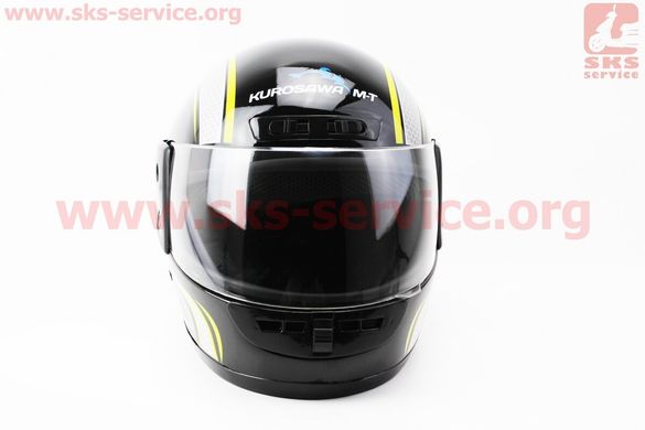 Фото товара – Шлем закрытый HF-101 L- ЧЕРНЫЙ с желто-серым рисунком Q233-Y