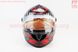 Шлем интеграл, закрытый HF-122 M, ЧЁРНЫЙ глянец с красно-серым рисунком IRON Q238 (возможен не работающий воздухозаборник, потёртости), фото – 5