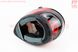 Шлем интеграл, закрытый HF-122 M, ЧЁРНЫЙ глянец с красно-серым рисунком IRON Q238 (возможен не работающий воздухозаборник, потёртости), фото – 3