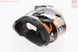 Шлем кроссовый/эндуро/АТV BLD-819-7 L (59-60см), ЧЁРНЫЙ глянец с оранжево-бело-серым рисунком, фото – 4