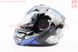 Шлем модуляр, закрытый с откидным подбородком+откидные очки BLD-159 S (55-56см), ЧЁРНЫЙ глянец с сине-серым рисунком, фото – 5