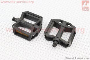 Фото товару &ndash; Педалі BMX 9/16" (96x100x26.5mm) пластикові, чорні HX-610