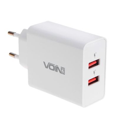 Фото товара – Сетевое зарядное устройство для VOIN, 2USB QC3.0 36W (3.6V-6.5V*3A, 6.5V-9V*2A, 9V-12V*1.5A)