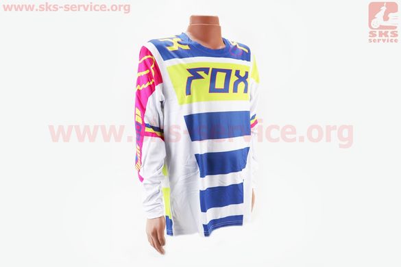 Фото товару – Футболка (Джерсі) чоловіча XL-(Polyester 100%), довгі рукави, вільний крій, біло-синьо-салатова, НЕ оригінал