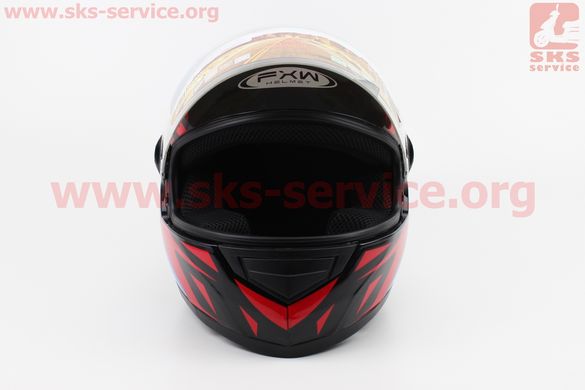 Фото товара – Шлем закрытый HF-111 S- ЧЕРНЫЙ с красно-синим рисунком Q223RBL