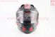 Шлем закрытый с откидным подбородком (сертификации DOT / ECE) + откидные очки SCO-162 М (57-58см), ЧЕРНЫЙ матовый с красно-серым рисунком, фото – 6