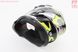 Шлем кроссовый/эндуро/АТV BLD-819-7 L (59-60см), ЧЁРНЫЙ глянец с салатово-бело-серым рисунком, фото – 3
