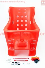 Фото товару – Сидіння для перевезення дітей пластмасове заднє, кріпл. на багажник, червоне