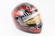 Шлем интеграл, закрытый HF-122 L, ЧЁРНЫЙ глянец с красно-серым рисунком IRON Q238 (возможны незначительные дефекты), фото – 1