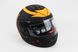 Шлем закрытый 825-4 S- ЧЕРНЫЙ матовый с рисунком оранжевым "хищник" (возможны дефекты покраски), фото – 1