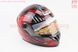 Шлем интеграл, закрытый HF-122 L, ЧЁРНЫЙ глянец с красно-серым рисунком IRON Q238 (возможны незначительные дефекты), фото – 2