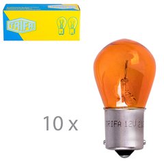 Фото товару – Лампа автомобільна Лампа для стоп-сигнала та проблискових маячків Trifa 12V21W BA15s yellow