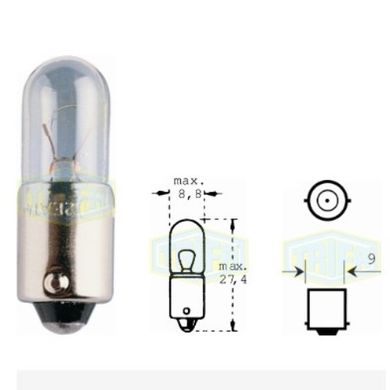 Фото товара – Лампа автомобильная Индикаторная лампа Trifa 12V 4,0W BA 9s