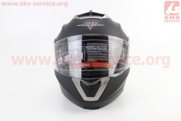 Фото товара – Шлем закрытый с откидным подбородком+очки BLD-160 M- ЧЕРНЫЙ матовый